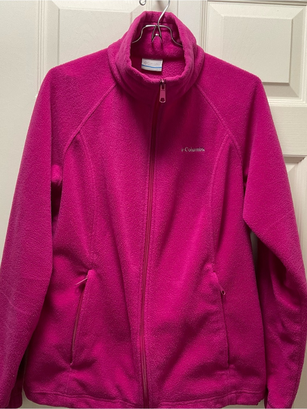 Columbia Women's Benton Springs Full Zip Fleece Jacket Pink Fuchsia L